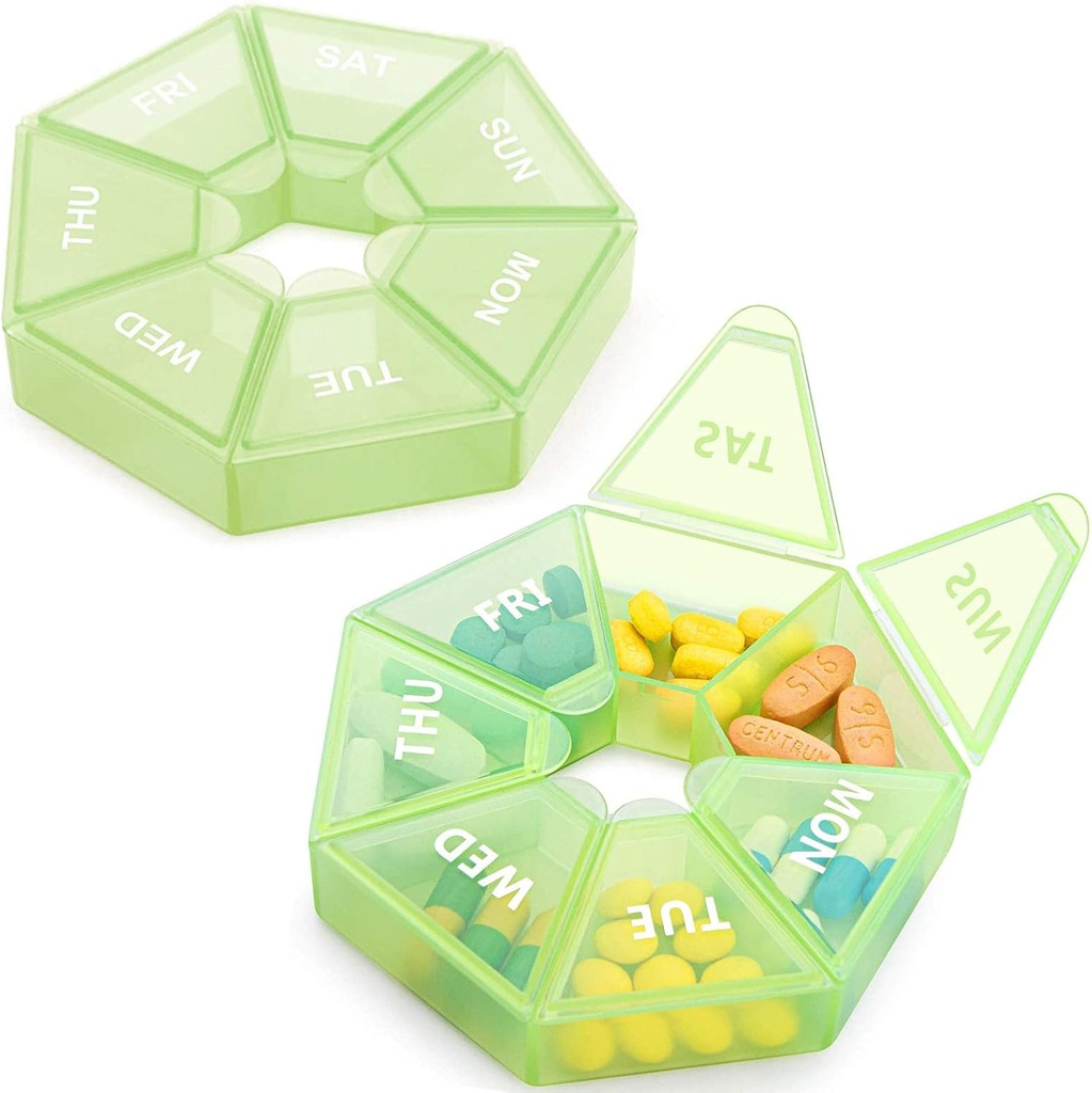 2PCS Săptămânal Pilula Organizator mare 7 zile Pilula cutie Organizator zi de zi medicament caz de vitamine Pastile ulei de pește Suplimente Artrita prietenos