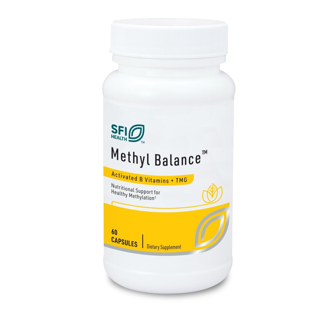 Klaire Labs SFI Health Metil balans - Actived Vitamin B + Trimethyglicine Supplement - Metafolin metilyl Folate, Betaine TMG, Vitamina B2, B6 & 12 - Support Healthy Energy Levels (60 capsule)