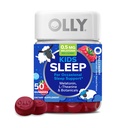 OLLY Kids Sleep Gummy, Ocazional Sleep Support,* 0.5mg Melatonin, L-Theanin, Raspberry Flavored, 50 sau 25 Day Supply - 50 Conte