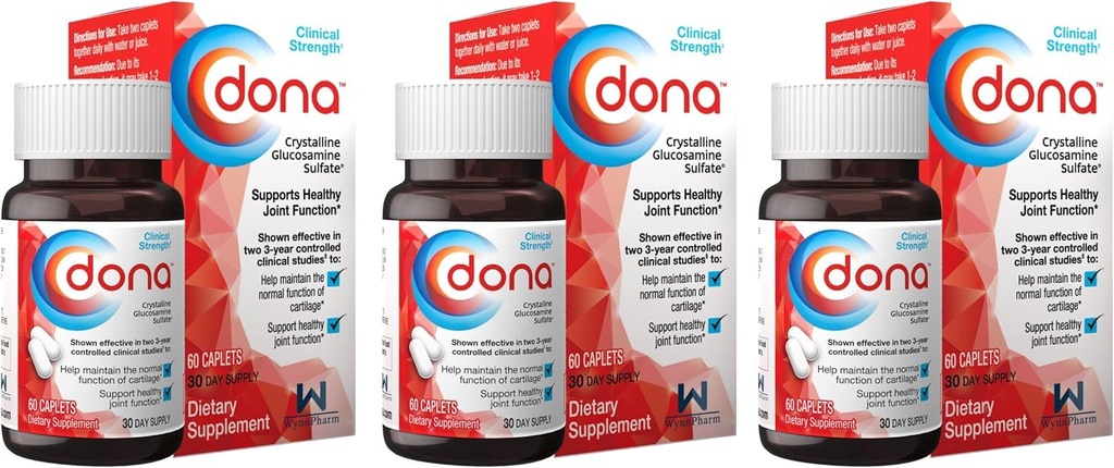 DONA Crystalline Glucosamină Sulfat 60 caplete (3 ambalaje) F
