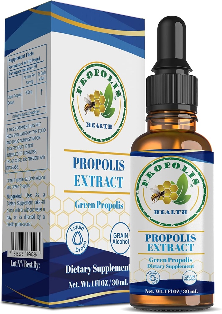 Propolis Health - Bee Propolis Extract - Brazilian albine Propolis - 30 zile de aprovizionare - Propolis lichid supliment - Propolis picături