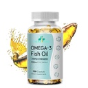Triple Putere Wild Alaskan Omega-3 2500mg + EPA 1,300mg + DHA 1200mg, Supliment pentru inima si sanatatea comuna, 120 Softgels 60 zi de aprovizionare