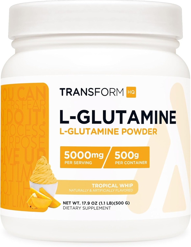 TransformHQ L-Glutamine Powder 500g (Tropical Whip) - Gluten Free, non-GMO