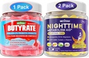 Bundle: Gume butirate cu probiotic + prebiotic + postbiotic & melatonină 10mg 20mg timp de noapte Gume de somn metabolice
