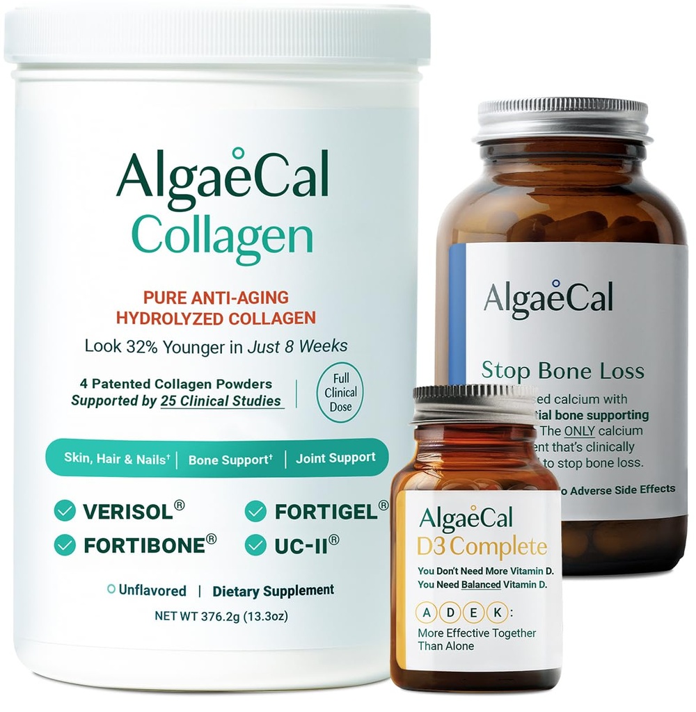 ALGAECAL Calciu, vitamina D3 & Colagen Bundle 