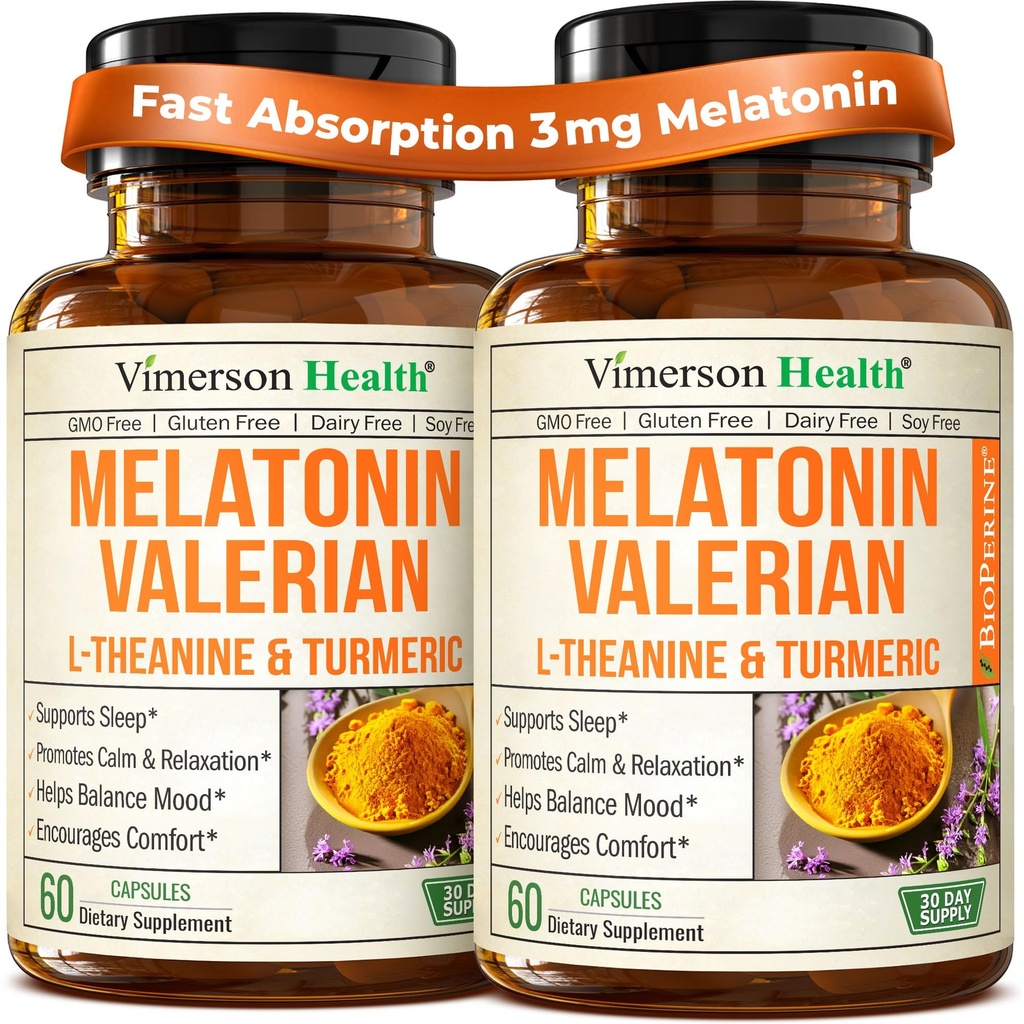Melatonina Sleep Aid cu L Theanine & Valerian Root 