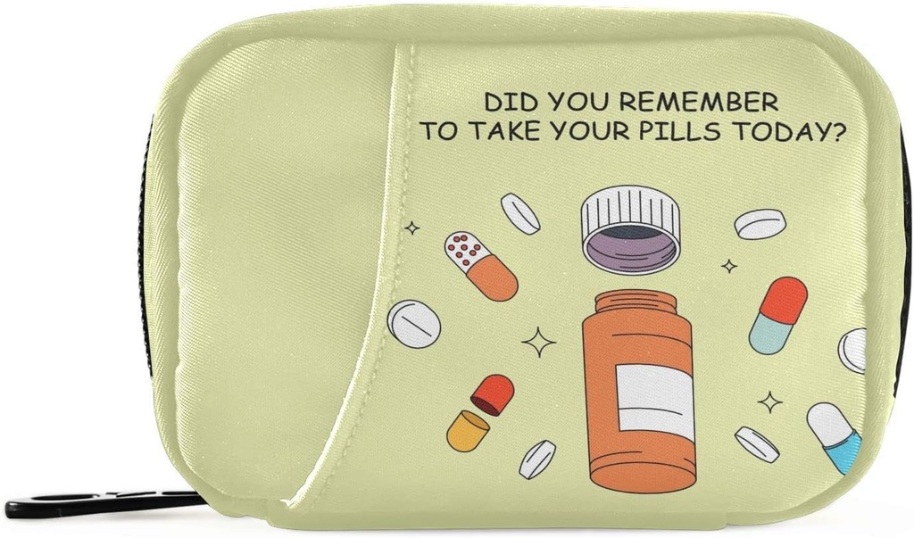 Naanle 7 Zil Pilula sac - Portabil Săptămânal Pilula Organizator cu fermoar, Dimensiune Compact pentru Deţinătorul Suplimentului Vitamina