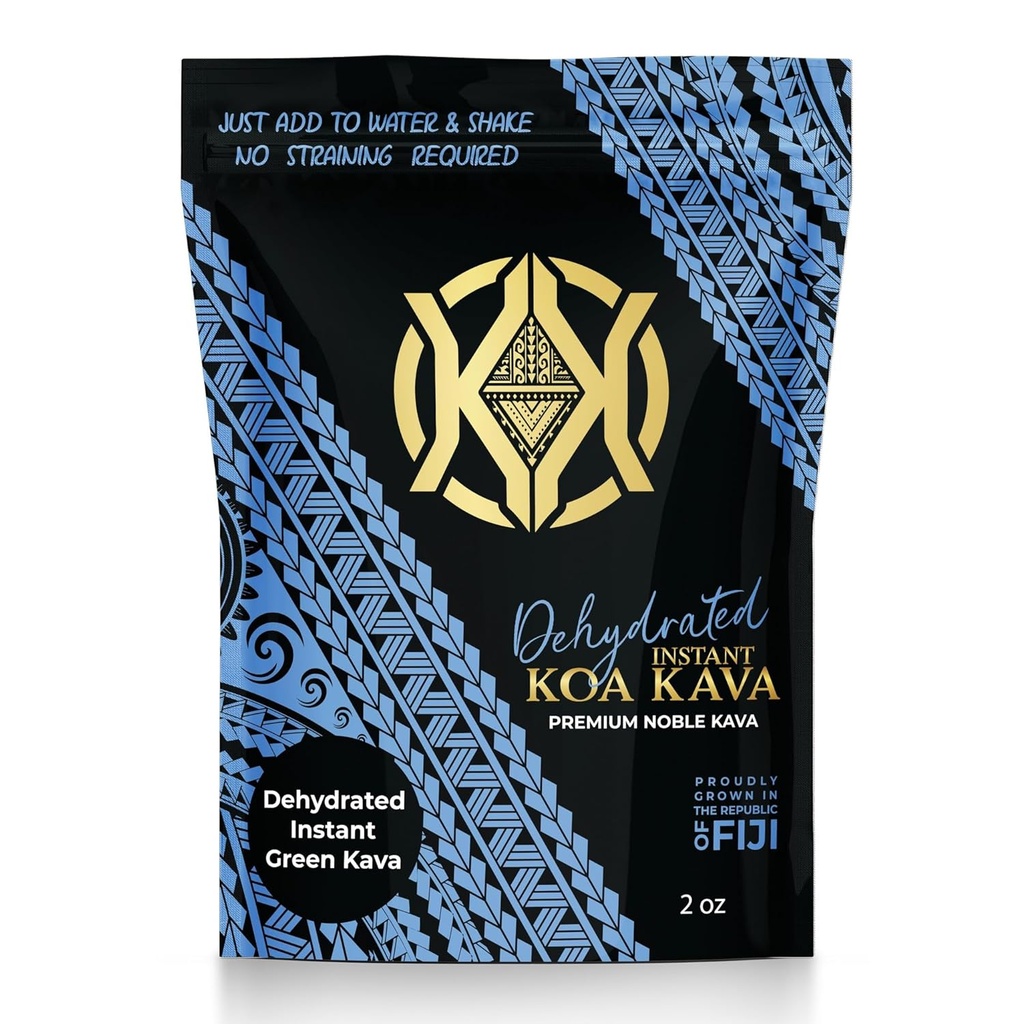 Koa Kava Deshidratat Instant Kava - 100% Deshidratat Instant Green Fijian Kava Root Powder, 2 oz (56g)