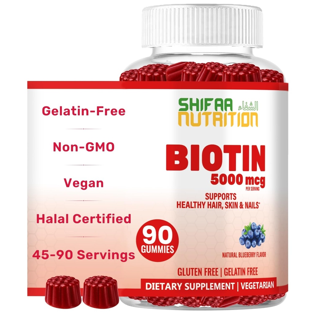 SHIFAA NUTRIŢIE Gume Vegan Biotin pentru adulţi & copii 