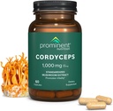 Nutriție proeminentă Cordyceps Supliment - promovează vitalitatea - 1000 mg, 60 Conte