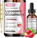 Liposomal Glutatione Picături lichide, Glutatione Supliment lichid, Forma activa L- Glutatione, cu vitamina C, Detoxifiere hepatica, Antioxidant pentru anti- imbatranire, Imune & Curatare, Aroma de capsuni, 2 FL.OZ