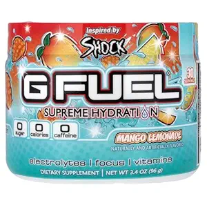 G combustibil Mango Lemonade Supreme Hidratare, Electrolit pulbere Mix pentru energie & Focus, Zahăr și Cafeina Supliment gratuit cu vitamine esențiale și minerale, Mango Lemonade Aroma, 3.4 oz - 30 Serviri