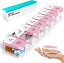 Odaro Extra Large Weekly Pill Organizator 2 ori pe zi, Pilula cutie 7 zi Am pentru a ține zilnic medicamente vitamine și suplimente - roz