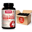 Formule Jarrow Ultra Formulă Metil B-12 5000 mcg & metil Folate 800 mcg + P-5-P, Supliment pentru energie celulară Metabolizare şi suport cardiovascular, 60 comprimate masticabile, 60 zile de aprovizionare, 12 cutii
