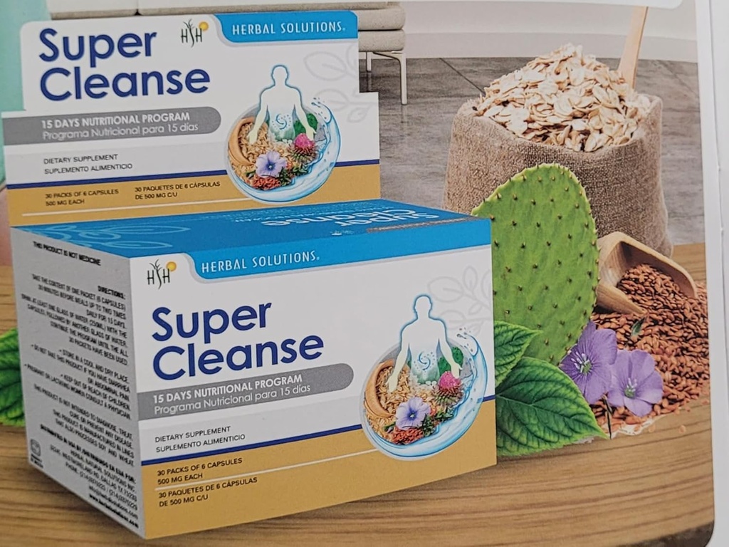 Super Cleanse by Herbal Solutions: 15-Day Extra Power Detoxifiere Program pentru sisteme complete de curățare digestivă - Colon Cleanse și ficat Cleanse