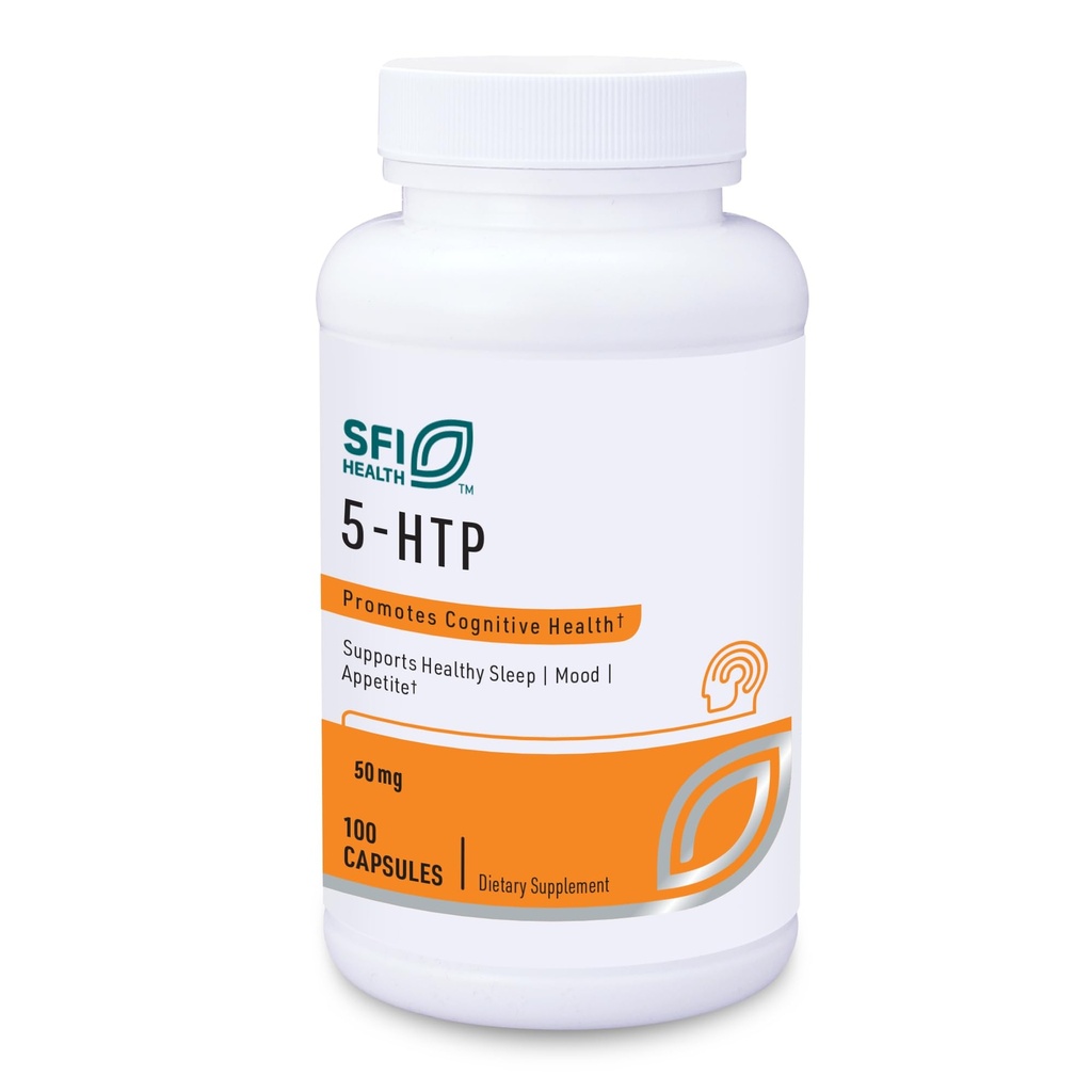 Klaire Labs SFI Health 5-HTP 50 mg - Hipoallergenic 5-HTP din extractul de semințe Griffonia - Hidroxitriptofan Serotonina Suplement pentru promovarea mood (100 capsule)