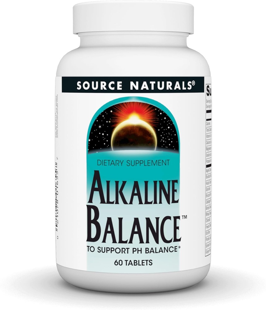 Sursa Naturals Alkaline Echilibru, pentru a sprijini PH echilibru *, 60 comprimate