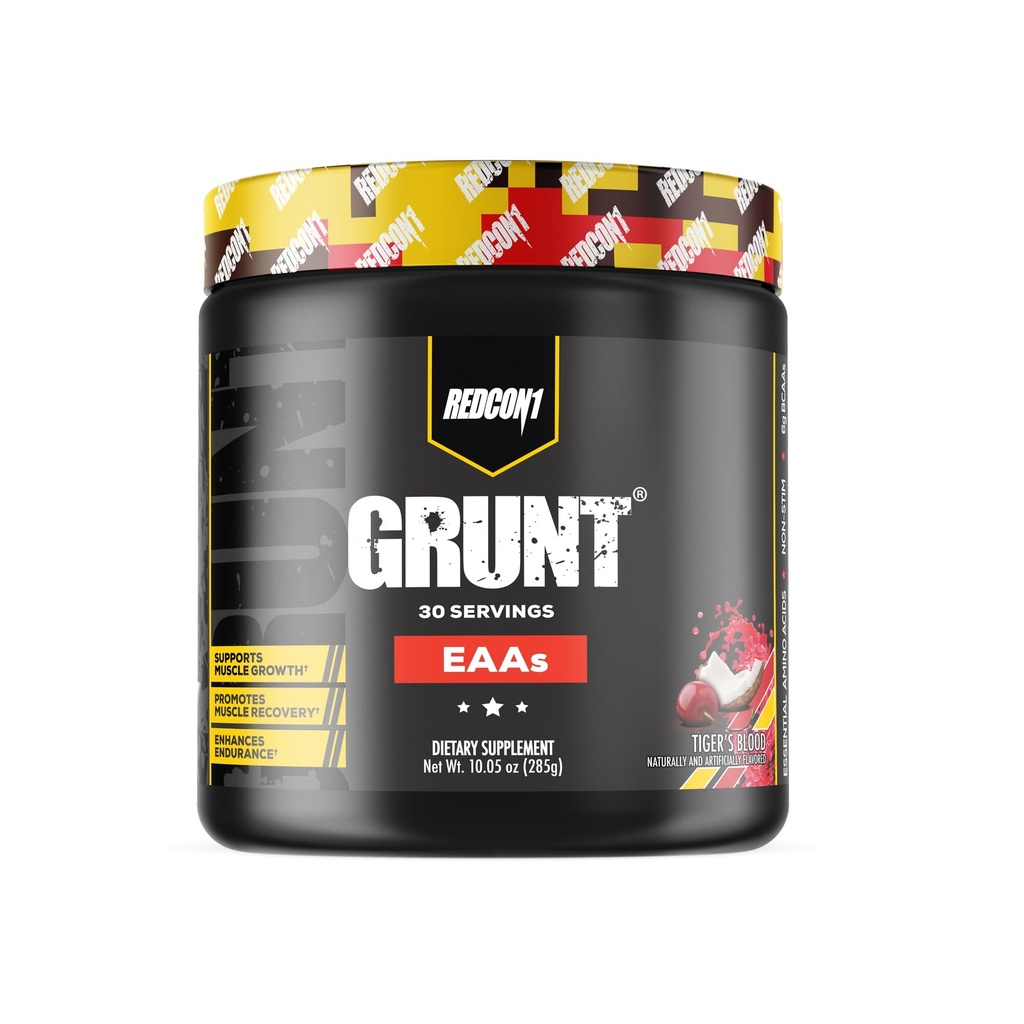 REDCON1 Grunt EAAs, sânge de tigru - Sugar Free, Keto Friendly Essential Amino Acids Powder - Post Workout pulbere care conține 9 Aminoacidi pentru a ajuta tren, Recuperare, Repeta (30 Serviri)
