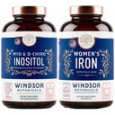Inozitol și femei tablete de fier Fertilitatea și suport sarcină Bundle de Windsor botanicale