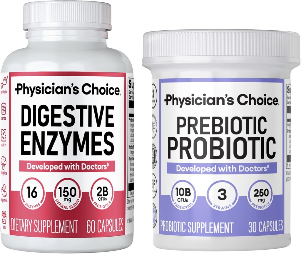 Alegerea medicului Prebiotic-Probiotic + Digestive Multi-enzime 60CT - Digestive Health Bundle