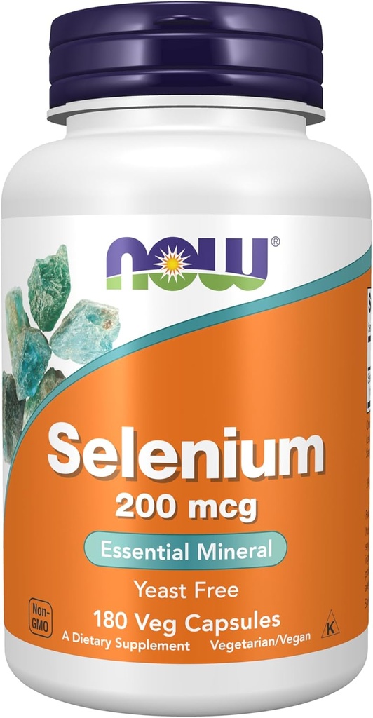 NOW Foods Supplements, Selenium (L-Selenomethionine) 200 mcg, Essential Mineral*, 180 Veg Capsules