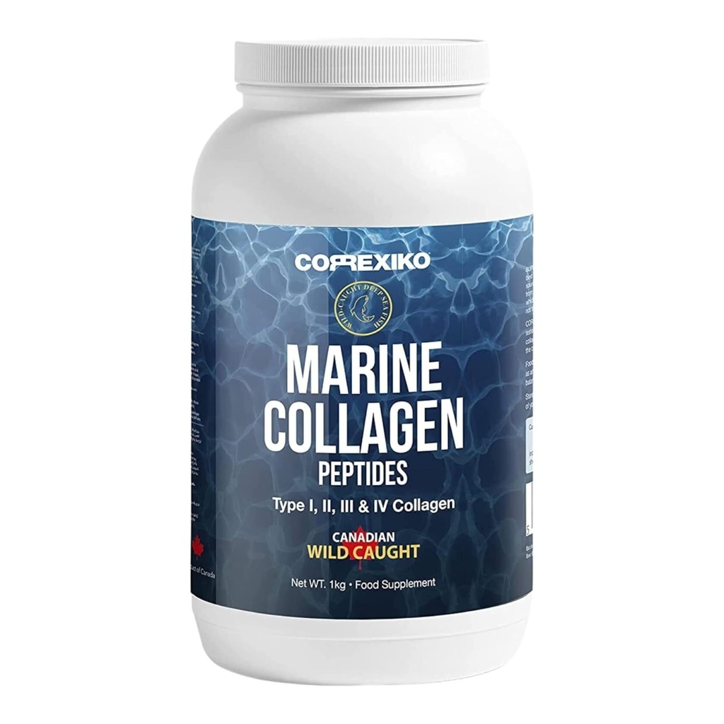 Hidrolyzed Marine Colagen Peptides Powder. Canadian Wild-Caught Fish Skin (Nu Scales)-Colageno Hidrolizado en Polvo-Vital Proteine Supplement for Skin, Hair, Joints and Digestion, Marine Powder (1kg)
