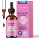 JoySpring Picături imune - copii Suport imun Supliment lichid (2 fl oz) - Echinacea, Elderberry, Oregon Root de struguri, Orange Peel, Vitamine A, B6, C - Sistem de suport natural pentru copii și adulți
