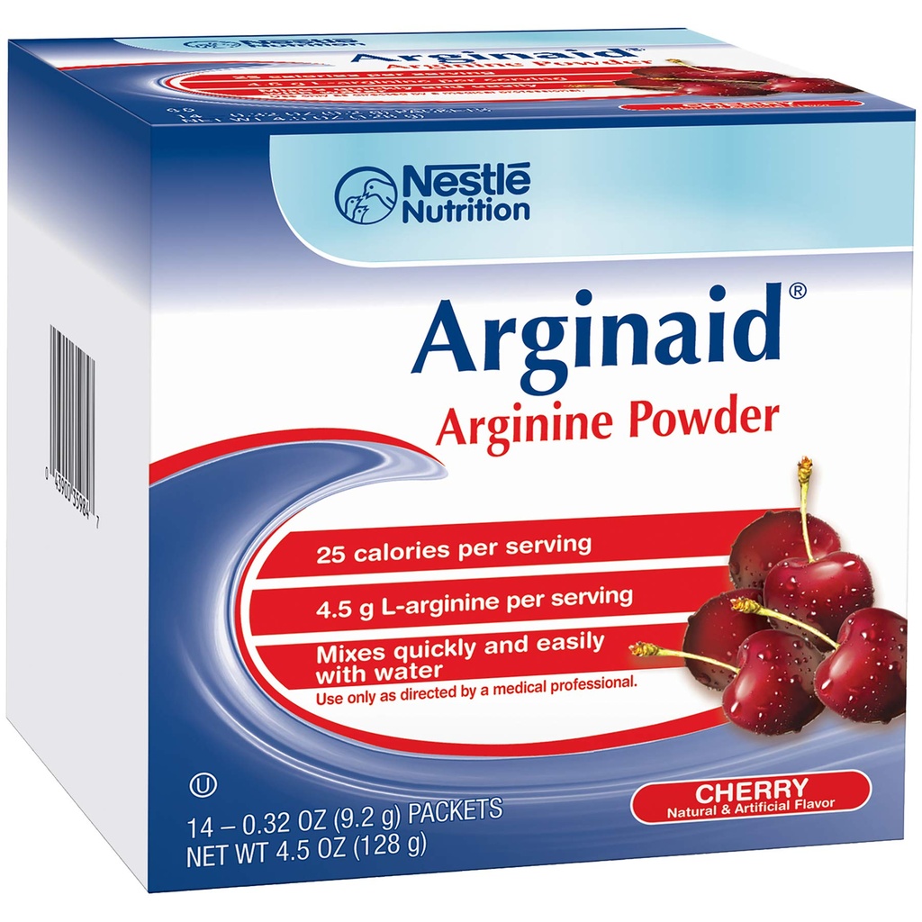Arginaid Arginine pulbere Drink Mix, Cherry - Nevoi nutritive pentru îngrijirea rănilor - 0.32 Pachete OZ (14 CT/Pack) (Pachet de 2)