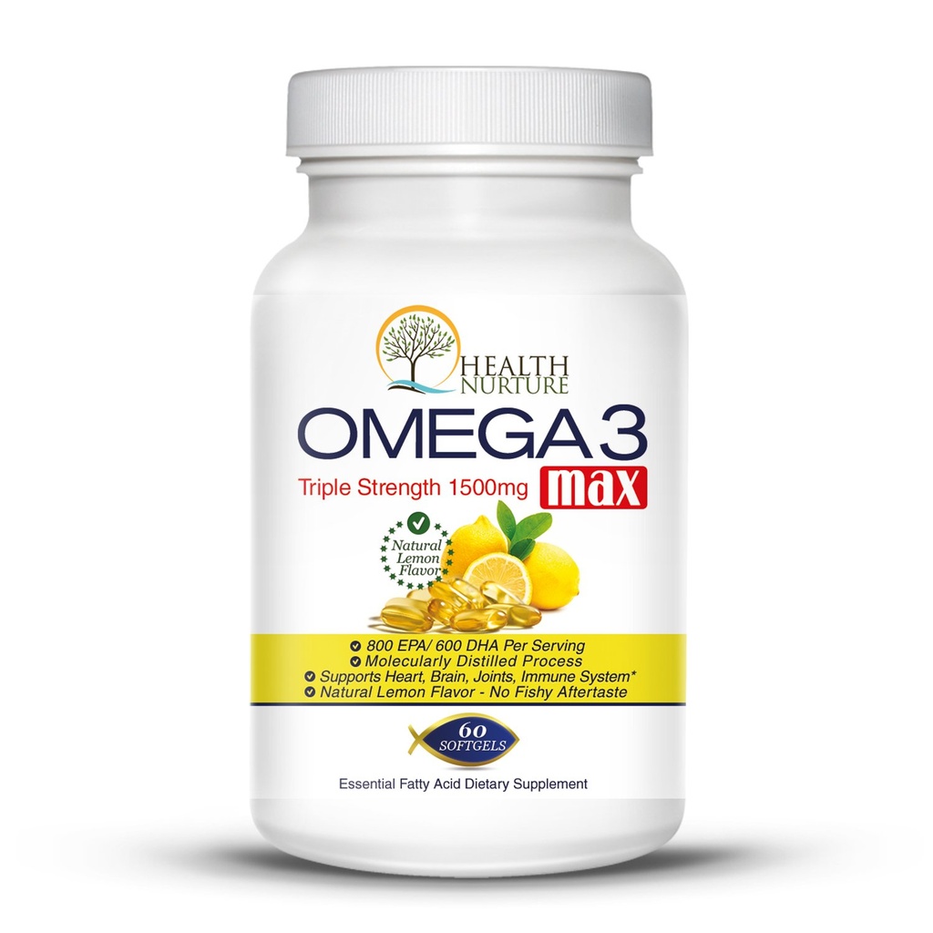 Ulei de pește Omega-3 Concentrație maximă 1500mg (800 EPA/600 Dha) Ulei de pește de grad farmaceutic