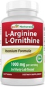 Cele mai bune naturale L-Arginină L-Ornitină - 1000 mg per Serving - 120 comprimate - non-GMO & Gluten Free (120 Conte (Pachet de 1))
