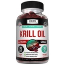 Kaya Naturals - Antarctica Krill Oil 500mg cu Omega 3, EPA, DHA, Phospolipids & Astaxanthin Supliment - Brain & Health Vitamina - Anti Aging Supliment - 30 Conte Softgels