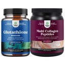 Bundă de supliment Glutatione reduse cu lapte Thistle - 500 mg per Servire L Glutatione pur și Multi Colagen Proteine pulbere - Keto Hidrolyzed Colagen Peptides Hair Skin & Nails Vitamis
