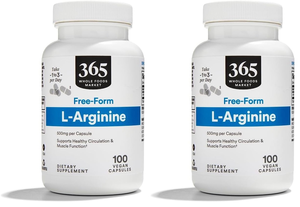 Whole Foods Market, L Arginine 500Mg 100 Veggie Caps (Pachet de 2)