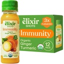 Elixir Shots, Imunitate Boost Wellness Shot cu Turmeric rece-Pressed, Ginger, Orange și Pepper negru, fără adaos de zahăr sau ingrediente artificiale, 12-pack