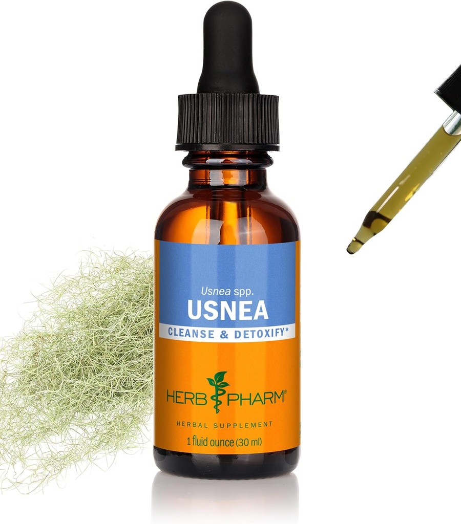 Extract lichid Herb Pharm Usnea pentru curăţare şi detoxifiere - 1 Ounce (DUSNEA01)