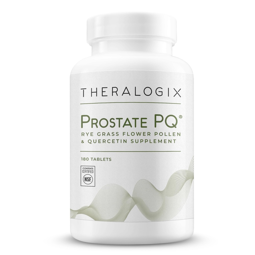 Theralogix Prostate PQ - Rye Grass Pollen Extract & Querbetin Supliment - 90-Day Supply - Suport antioxidant pentru Prostate & Pelvic Health & urinar Tract Function* - NSF Certified - 180 Tablets