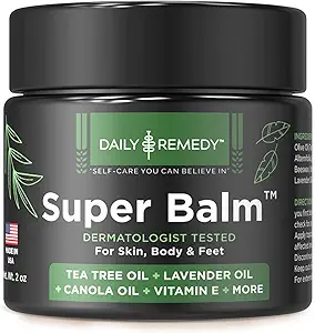 DAILY REMEDY Tea Tree Oil Extra Putere Super Balm - sportivi picior Cream Combats Ringworm, Jock mâncărime, Nail Issues - Noirishes Cracked mancarimi piele pe corp si picioare - Made in USA (2 Pack)