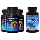 BioEmblem Antarctic Krill Suplimentul de ulei Turmeric Curcumina cu TurmiPure studiat clinic - Suport comun, Inflamație sănătoasă Suplimente Turmerice