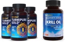 BioEmblem Antarctic Krill Suplimentul de ulei Turmeric Curcumina cu TurmiPure studiat clinic - Suport comun, Inflamație sănătoasă Suplimente Turmerice