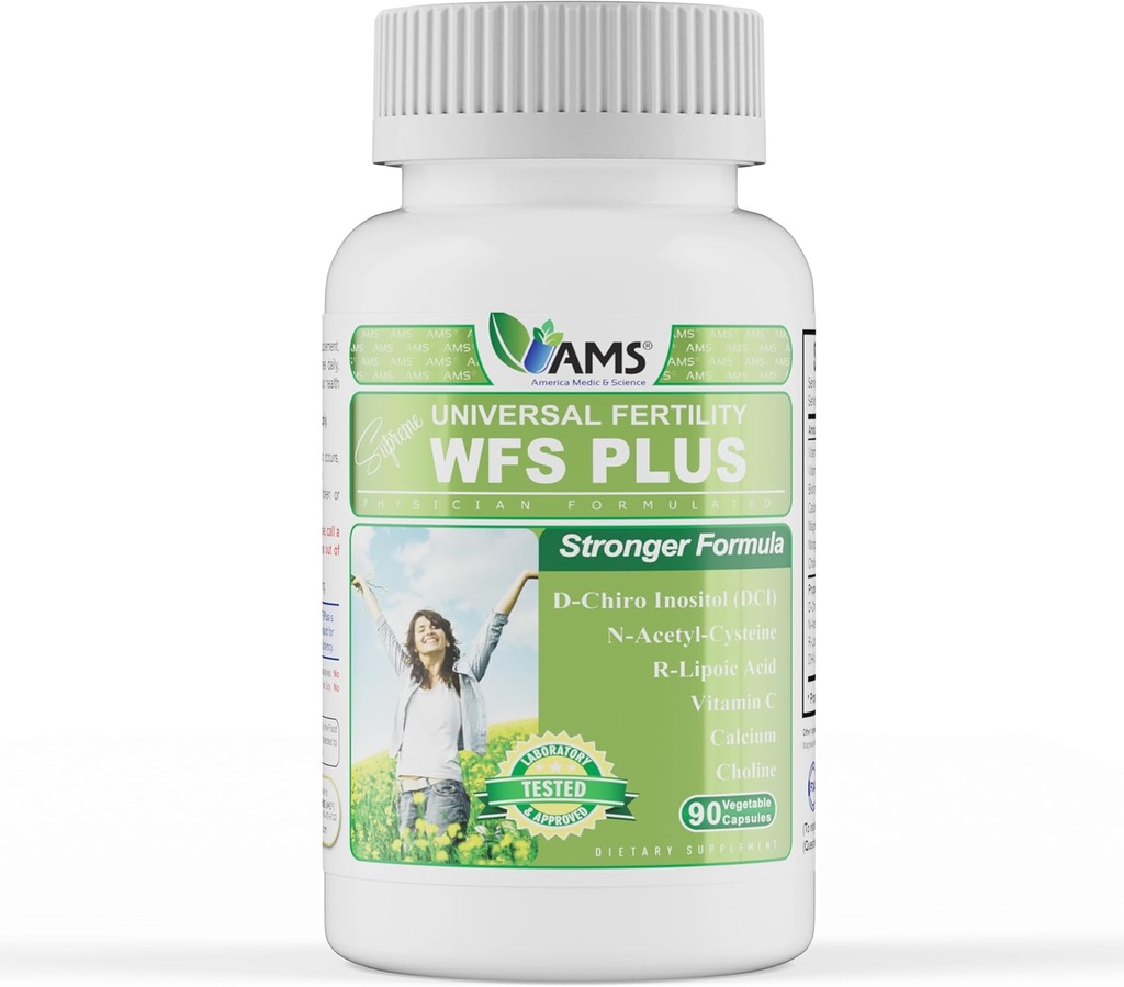 America Medic & Science WFS Plus Suplimente de fertilitate pentru femei (90 capsule) Suportă Ovulator sănătate 