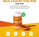 Paleovalley Wild Caught Fish Roe - DHA/EPA, Full Spectrum Omega -3 Acidi grasi - Inflamație, viziune, stare de spirit, Imunitate Boost - 28 Serviri