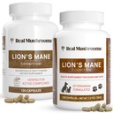 Lions Mane reale pentru oameni (120ct) și animale de companie (120ct) - Bundle pentru cognition & Imunity - Vegan, non-GMO, Gluten-Free, Grain-Free Suplimente extract de ciuperci
