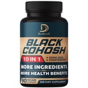 Black Cohosh Supliment - 3 luni pentru Menopause & Immune Health - Blend of 12 Potent Herb Include Dong Quai, Chasteberry, Wild Yam, Red Clover, Black Pepper & Altele - 90 Vegan Capsule