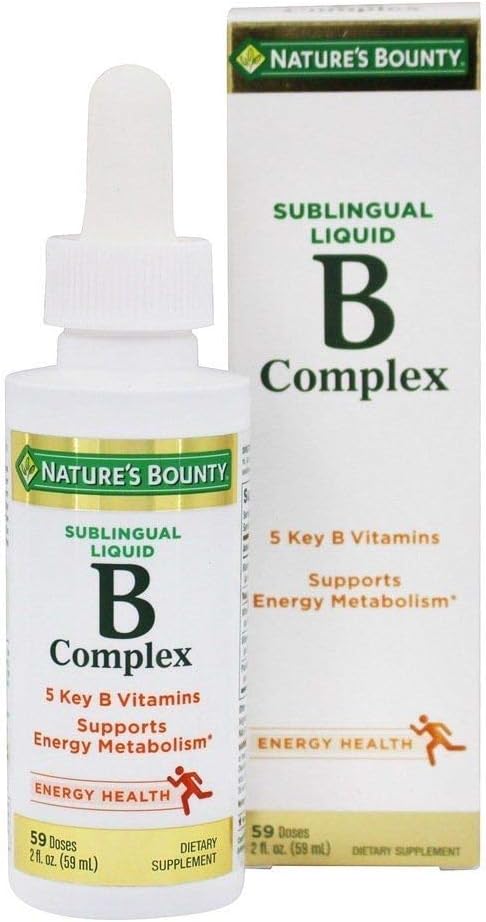 Complexul Natură Bounty B cu B12 sublingual lichid rapid acting Dietary Supliment, 2 Fl Oz