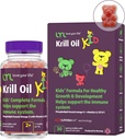 LYL Krill Oil Kid Gummy Bears cu vitamina D 3, Vitamina E și vitamina A - fosfolipid-Bound Omega 3 pentru creștere sănătoasă și dezvoltare - Gummy Bears cu gust de portocale, Apple & Buruieni (Pachet de 30)