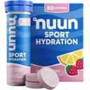 Nuun Sport Electrolit Tablete cu magneziu, calciu, potasiu, clorură de sodiu, gluten Free & Vegan, căpșuni Lemonade, 8 Pack (80 Serviri Total)
