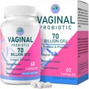 Probiotice vaginale, PH Echilibru pentru femei, 70 miliarde CFU Probiotice pentru femei pentru sanatate vaginala, urinare, control Odor, Flor, Ph Balanta si hormon, cu prebiotic & D- Mannose - Perioada de valabilitate Stabil, 60 Caps
