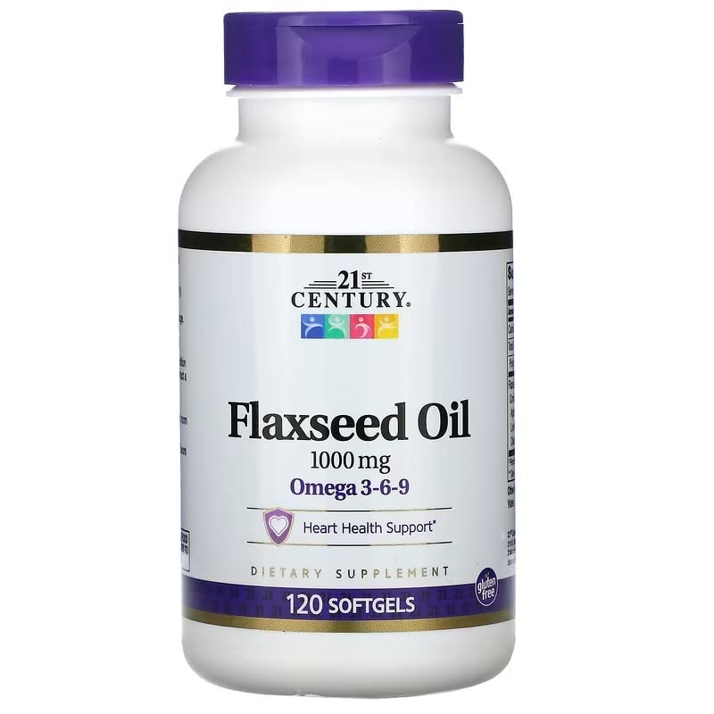 21st Century Flaxseed Oil 1000mg Softgels 120 Count (3 ambalaj)