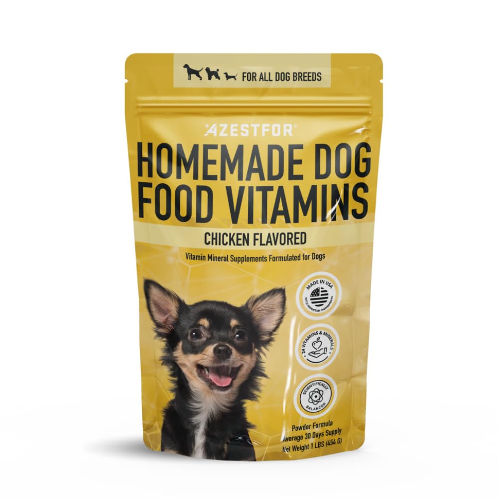 Azestfor Homemade Dog Food Supliment Vitamine de câine fabricate în Statele Unite ale Americii Adăugați la Holistic Whole Food Diete Raw BARF Toate Breeds Puppy Adult 16oz pulbere
