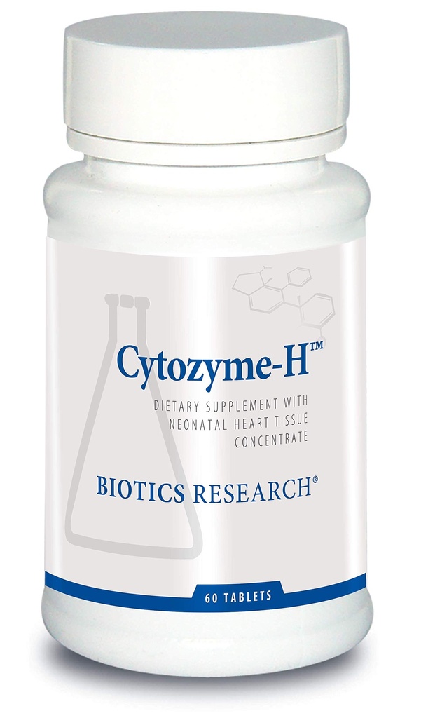 Biotice Cercetare Citozyme H Suport cardiovascular Glandular, Concentrat de inima bovina, Promoveaza suport muscular, Boosts Energy, SOD, Catalase, Activitatea antioxidant potent 60 comprimate